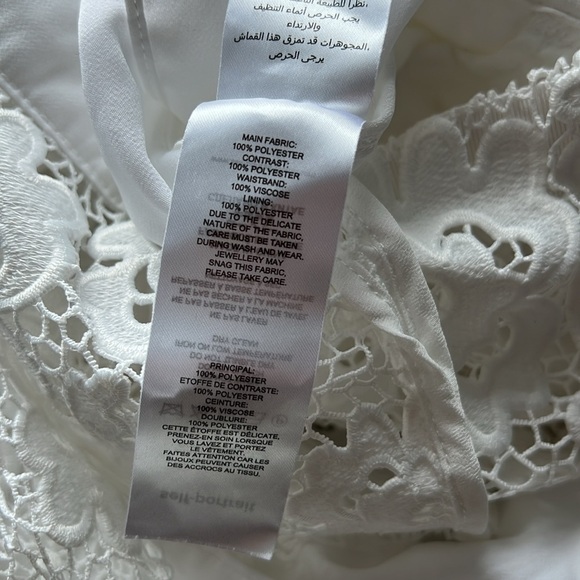 New Self-Portrait Grosgrain-trimmed Guipure Lace Midi Dress in White Size 4 US - Picture 8 of 8